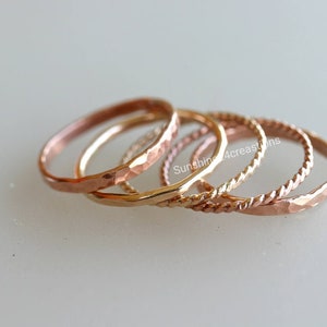 Thin Round Copper Stacking Ring(s), Pure Copper, Copper Stacking Ring, Copper Jewelry, Dainty Copper Ring, Copper boho Ring, arthritis ring