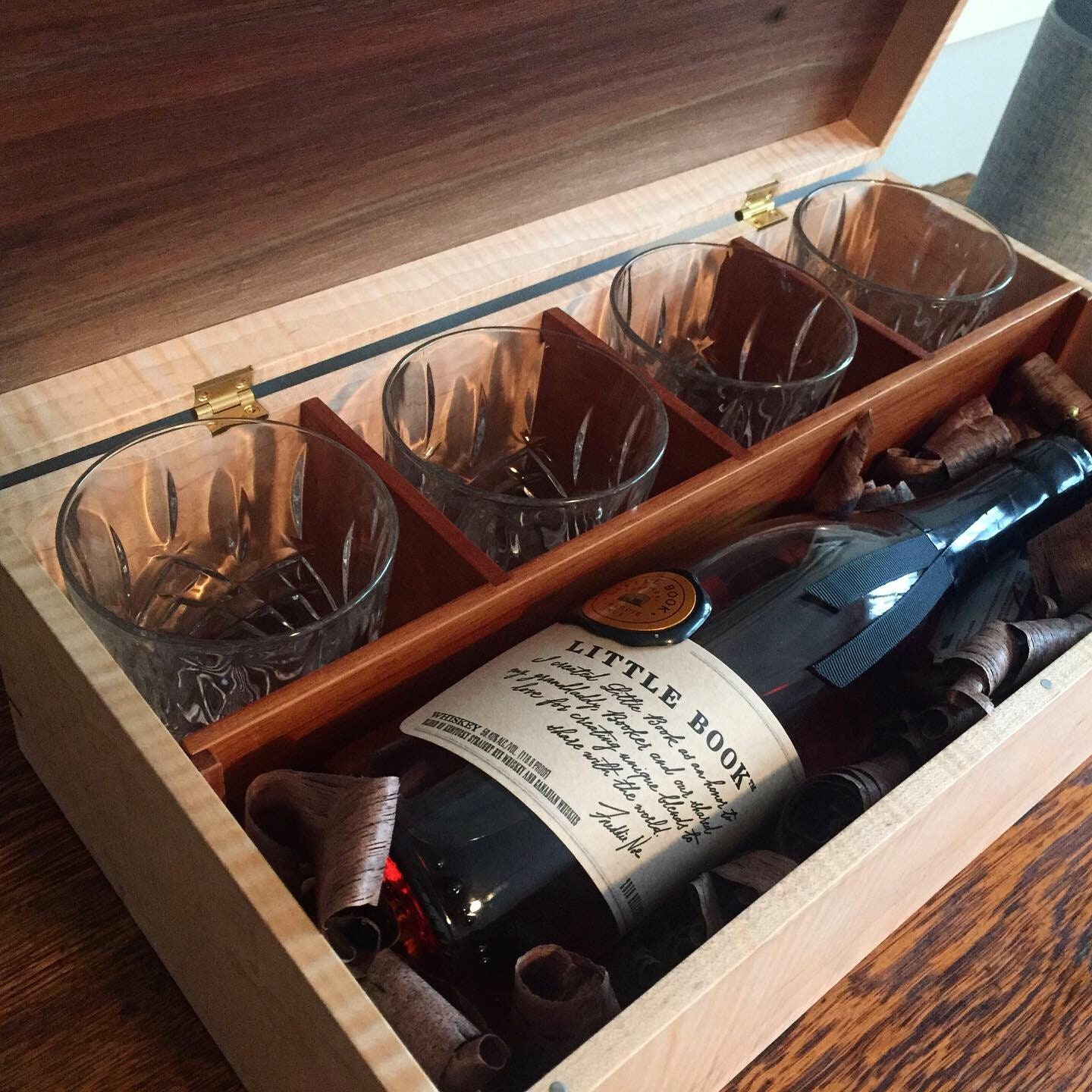 Wooden Whiskey Box W/ Waterford Glass Tumblers Wooden Display Etsy