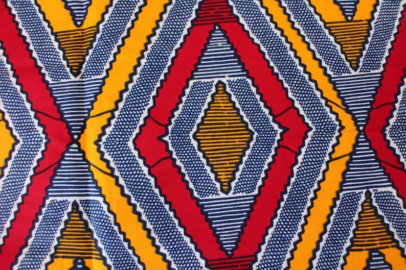 Coupon fabric loincloth wax lozenge yellow red