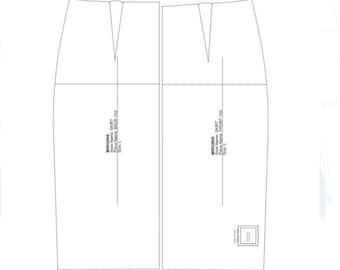 Schnittmuster für einen Basic-Rock für Damen, 6 GRÖSSEN. Schnittmuster zum Herunterladen im PDF-Format