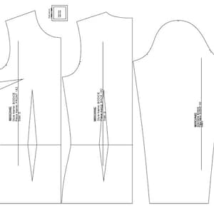 Female Pattern Bodice with Sleeve 6 SIZES  Downlad PDF Sewing pattern