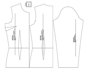 Female Pattern Bodice with Sleeve 6 SIZES  Downlad PDF Sewing pattern