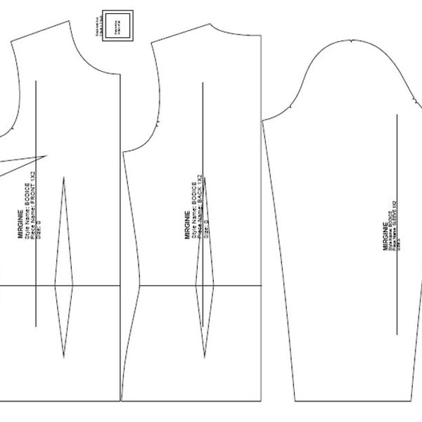 Patron Buste de base femme avec manches 6 TAILLES Patrons de couture à télécharger au format PDF patron base format numérique