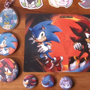 Sonic & Shadow Adventure 2 Gold Art Print | Keychain Chao Badges and stickers | Metal Sonic Blaze Silver Rouge Surge Starline Knuckles Tails
