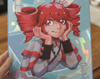 Kasane Teto Holographic Print and Keychain | UTAU Vocaloid Fan Gift