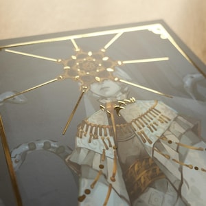 Stampa Gwyndolin Gold / Personaggio fantasy Dark Souls, regalo fatto a mano per videogiocatori