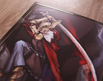 Malenia Elden Ring goudfolieprint en acryl standaard | Gamercadeau