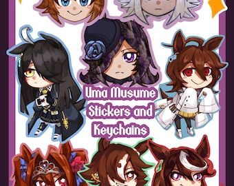 Uma Musume Pretty Derby-stickers en parelmoerachtige acrylsleutelhangers