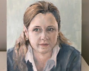 Pam Beesly REAL Oil Painting | The Office | Jenna Fischer Fine Art Original Hand Oil Painting