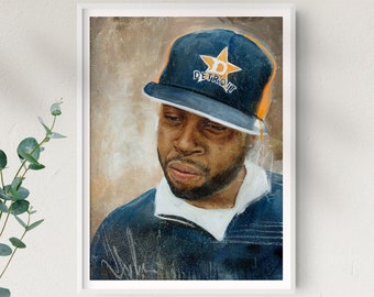 J Dilla | Impressões e telas de pintura a óleo à mão