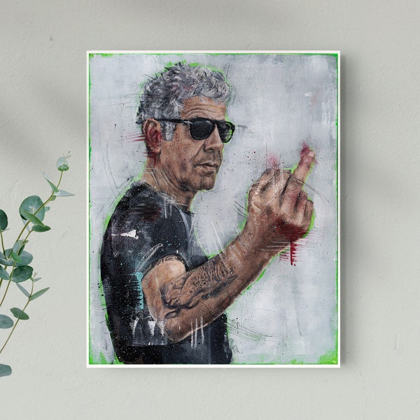 Anthony Bourdain Flippin | Prints & Canvas from Hand Oil Painting