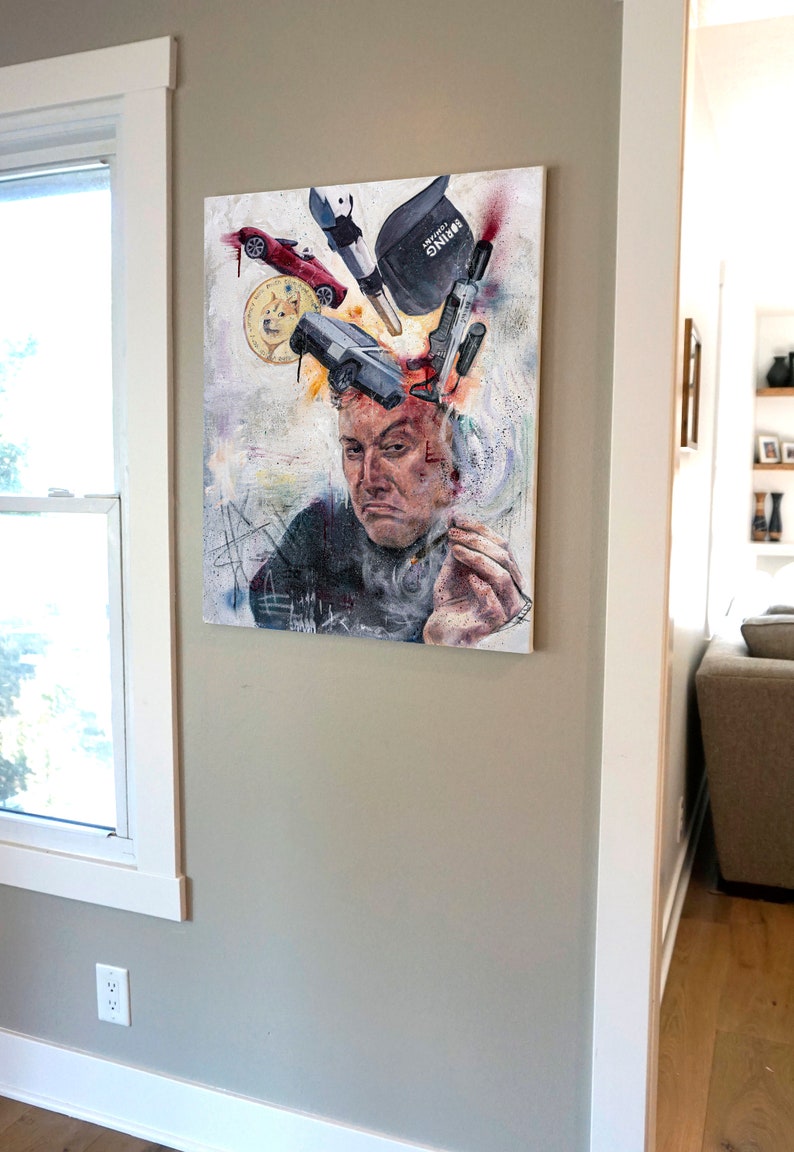 Elon Musk Prints & Canvas from Hand Oil Painting image 7