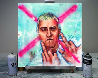 Eminem | ORIGINAL Hand Oil Painting LARGE