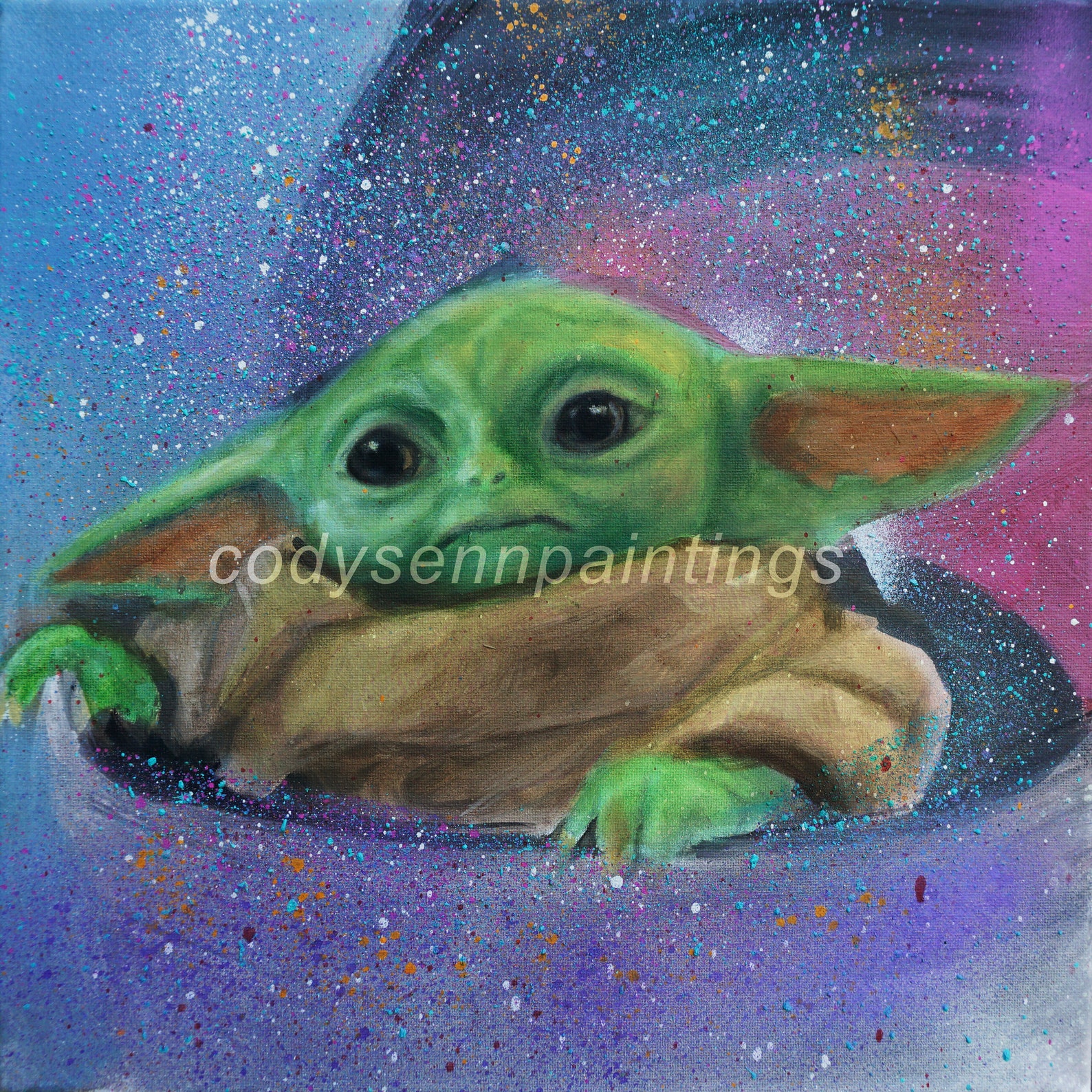 Baby Yoda Kids Room Decor Fine Art Print for Nursery Etsy