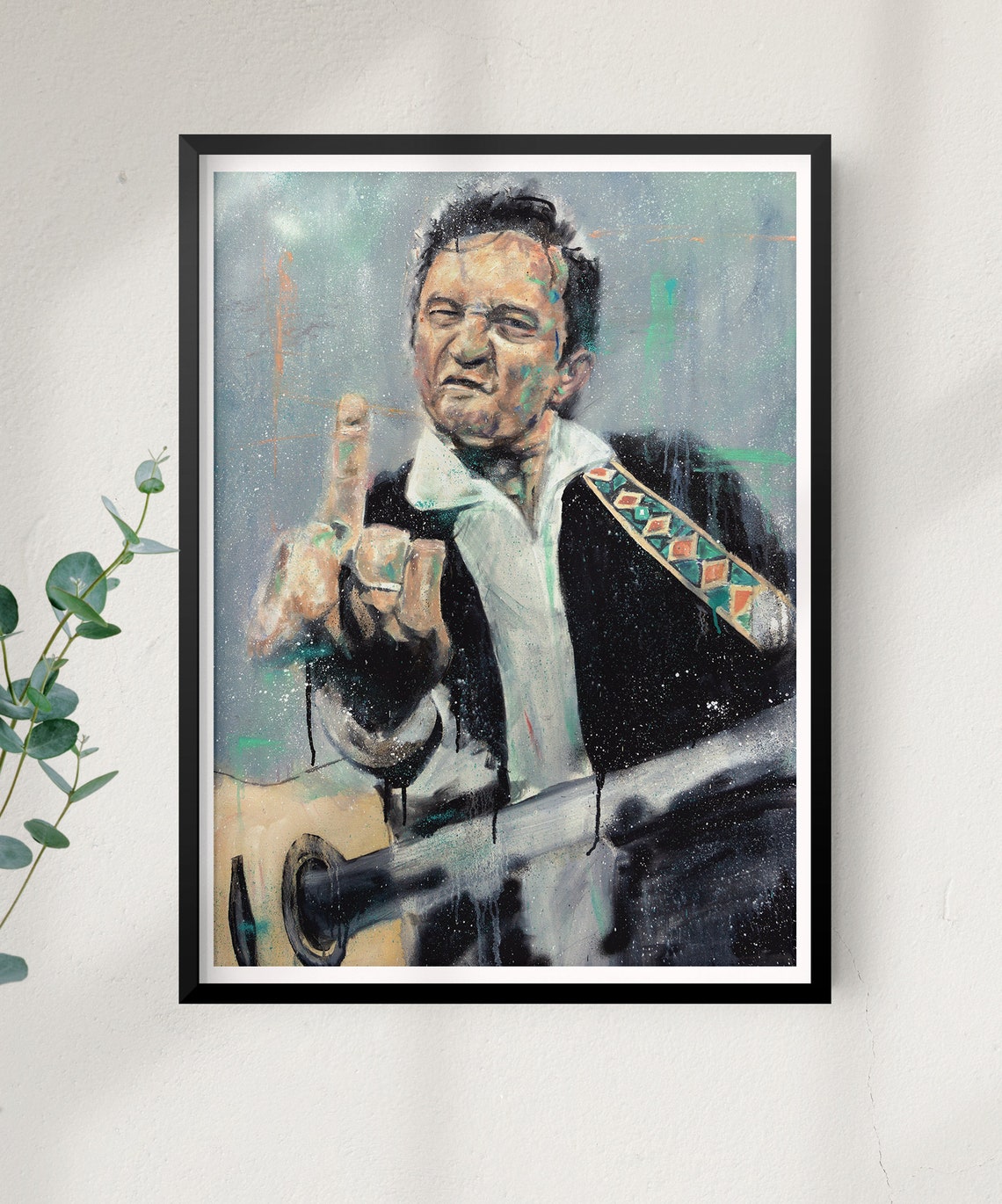 Johnny Cash Flippin Fine Art PRINT From Hand Oil Painting - Etsy