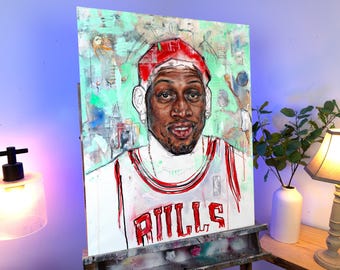 Dennis Rodman ORIGINAL Hand Oil Painting