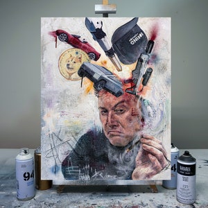 Elon Musk Prints & Canvas from Hand Oil Painting image 3