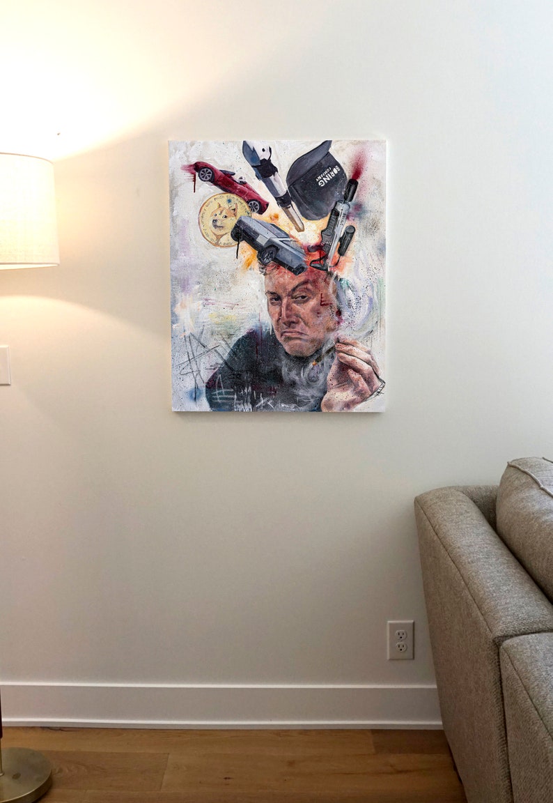 Elon Musk Prints & Canvas from Hand Oil Painting image 6