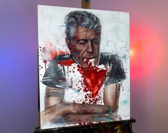 Anthony Bourdain | ORIGINAL Hand Oil Painting LARGE