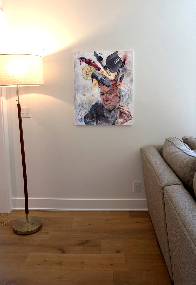 Elon Musk Prints & Canvas from Hand Oil Painting image 4