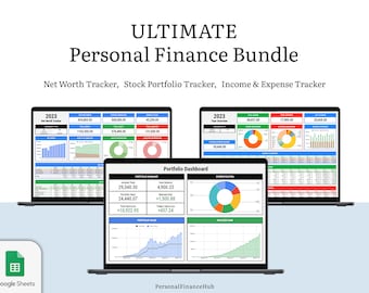 Ultimate Personal Finance Google Sheets Tracker Spreadsheets Bundle Income and Expense Tracker Net Worth Tracker Stock Portfolio Tracker