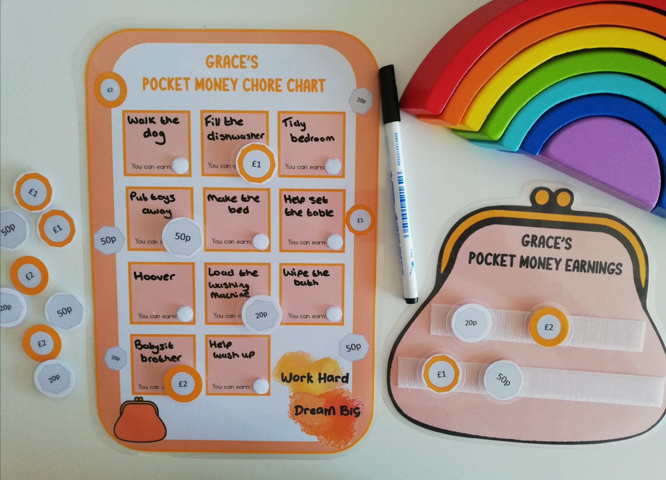 Pocket Money Chore Chart Etsy