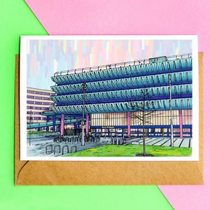 A6 Preston Bus Station Karte | Lancashire, Wahrzeichen, Urban, Kunstdruck, brutalistische Architektur, Lancashire Geschenk, Fylde, North West UK