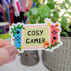 Adesivo per gamer accogliente / Adesivo carino per console Switch, adesivo carino per gamer Switch, adesivi kawaii per console di videogiochi, estetici, Joy-Con pastello