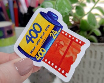 35mm Film Roll Sticker, Film photography sticker, camera sticker, photography lover art, illustration, journal sticker, water bottle sticker