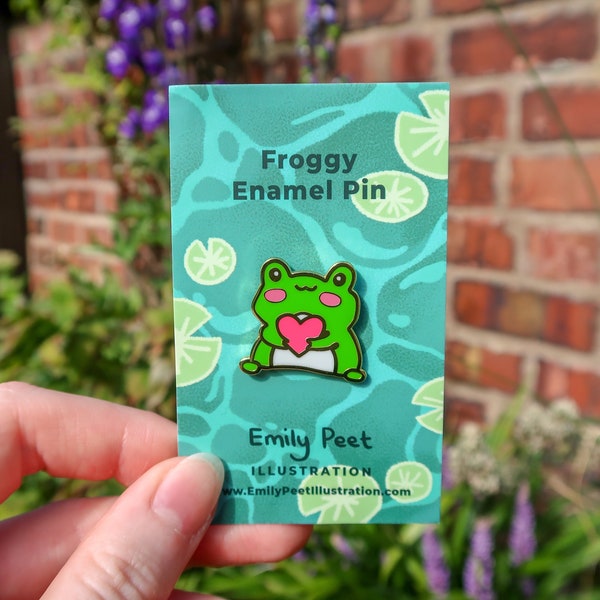 Froggy Enamel Pin Badge | frog pin, frog lover, cute pin, hard enamel, gold metal, collectors item, novelty, frog gift, nature, lapel pin