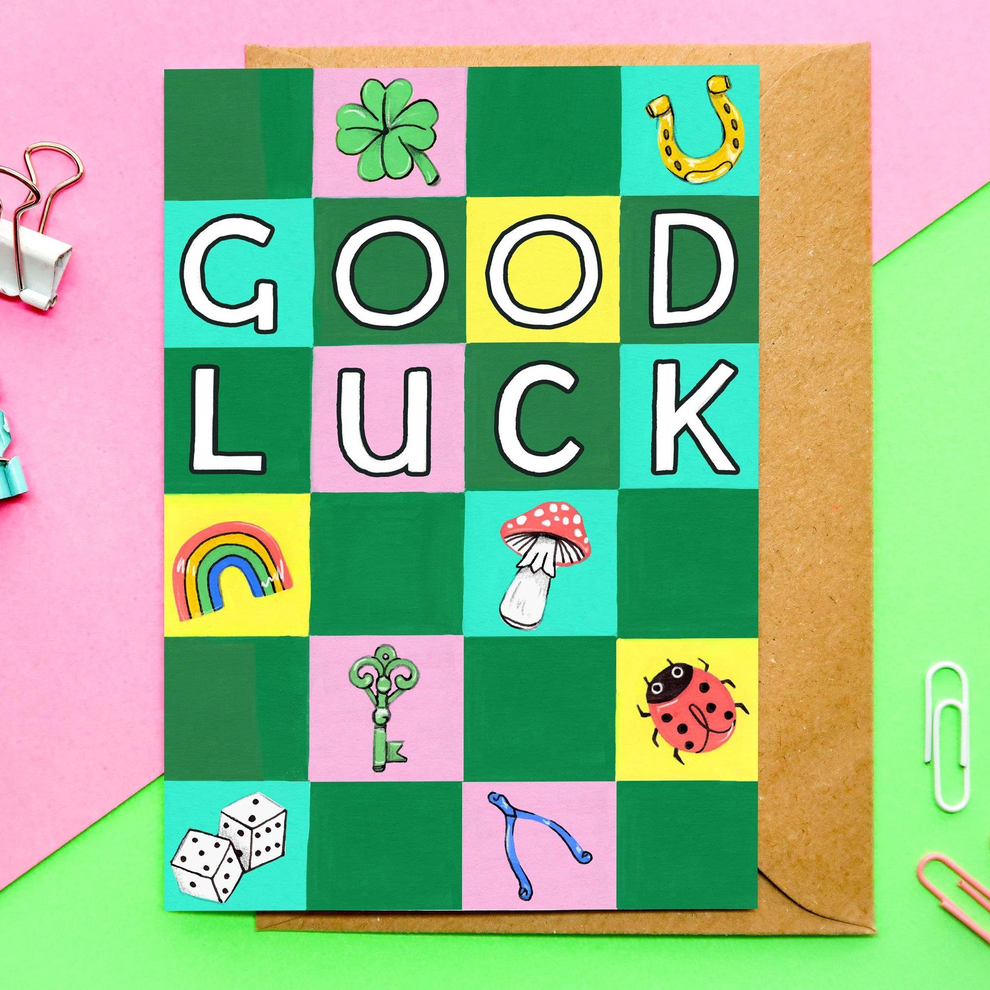 Good Luck Charms Card | New Job, Exams, Adventure, Illustrated - Etsy