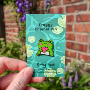 Frosch Emaille Pin Abzeichen | Frosch Anstecknadel, süße Pin, Hartemaille, Goldmetall, Sammlerstück, Neuheit, Froschgeschenk, Natur, Anstecknadel