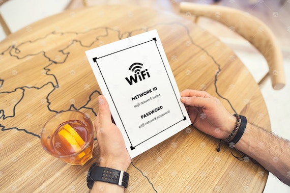 Cartello stampabile con password Wi-Fi: decorazione per la camera degli ospiti ( - Italia