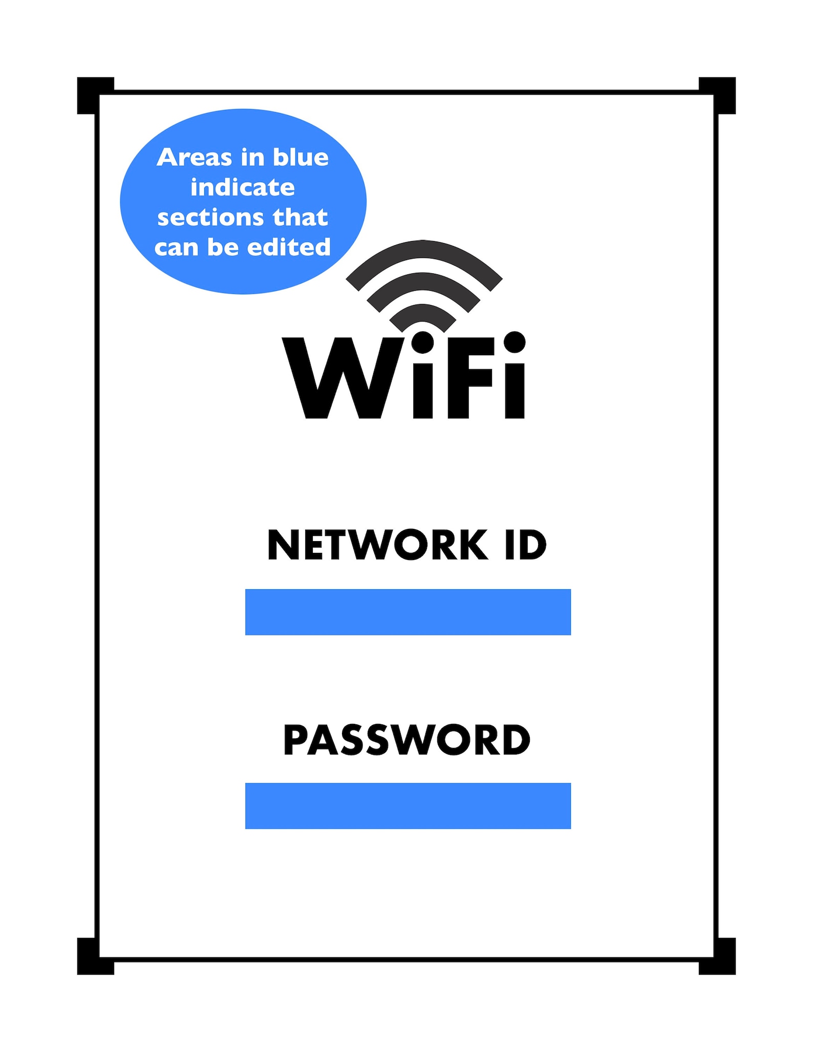 Printable, Wifi Login Sign, Wifi Customer Sign, Wifi Guest Sign, Wifi