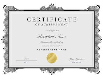 Printable, Certificate of Achievement, Certificate of Completion ...