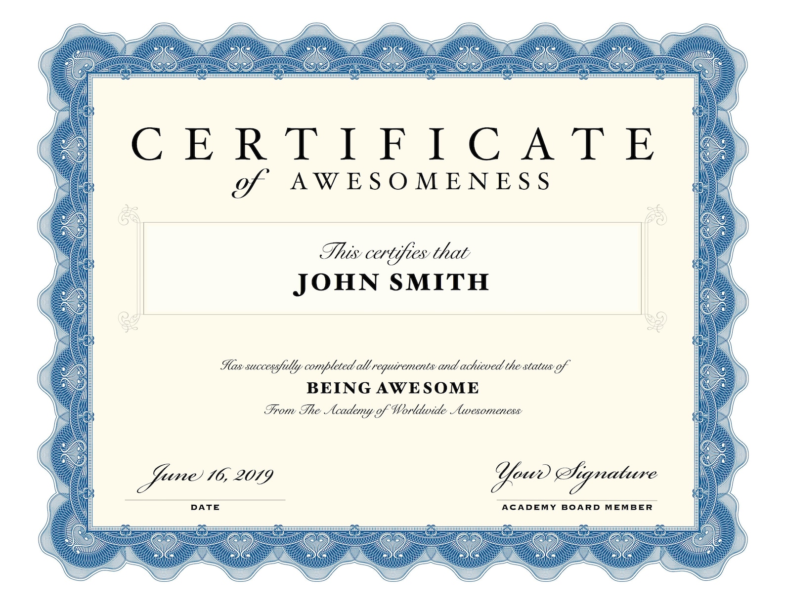 Editable, Printable, Certificates, Certificate of Awesomeness, Instant ...
