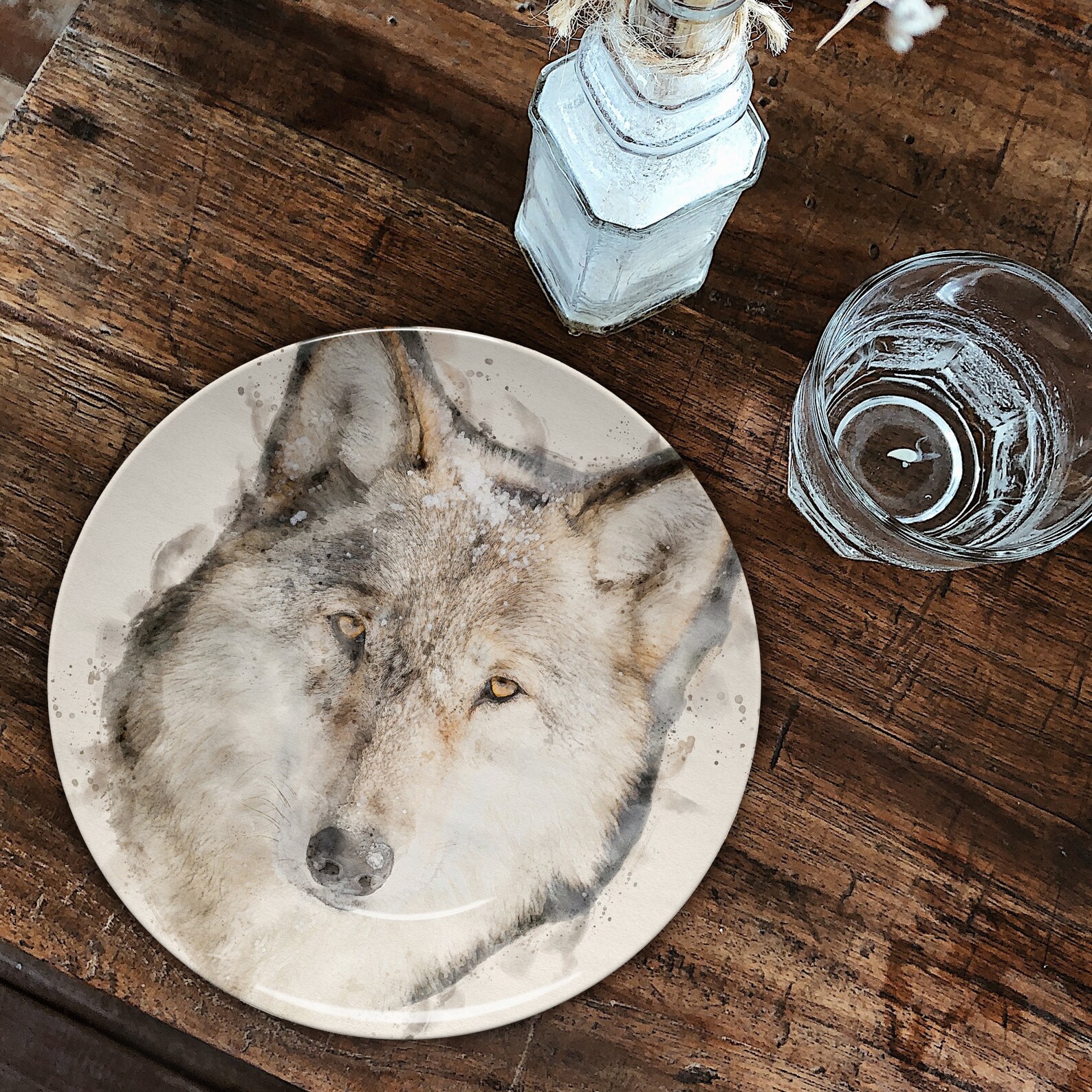 Wild Wolf Serving Plate Art Plate Decorative Serving Dishes Etsy