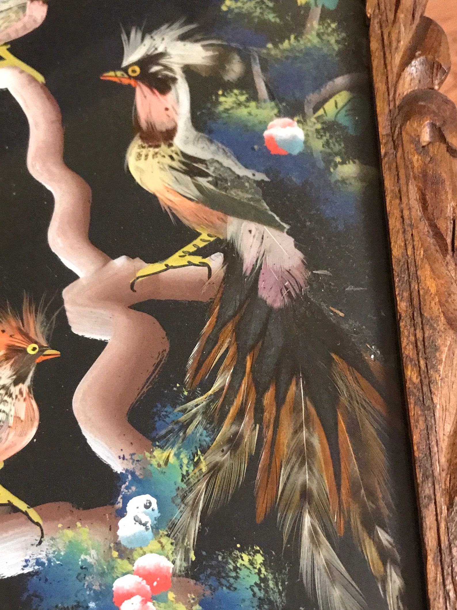 Vintage Set of Hand Made Bird Feather Art Etsy