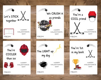 Hockey classroom valentines - Hockey Valentines - boys digital valentines - boys valentines - digital valentines -sports valentines