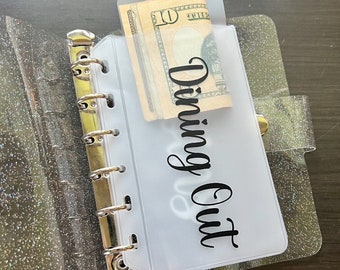 A7 Cash Envelopes No Zipper with Label | CUSTOM | Clear Cash Mini Envelopes | Money Envelopes | For A7 Binder