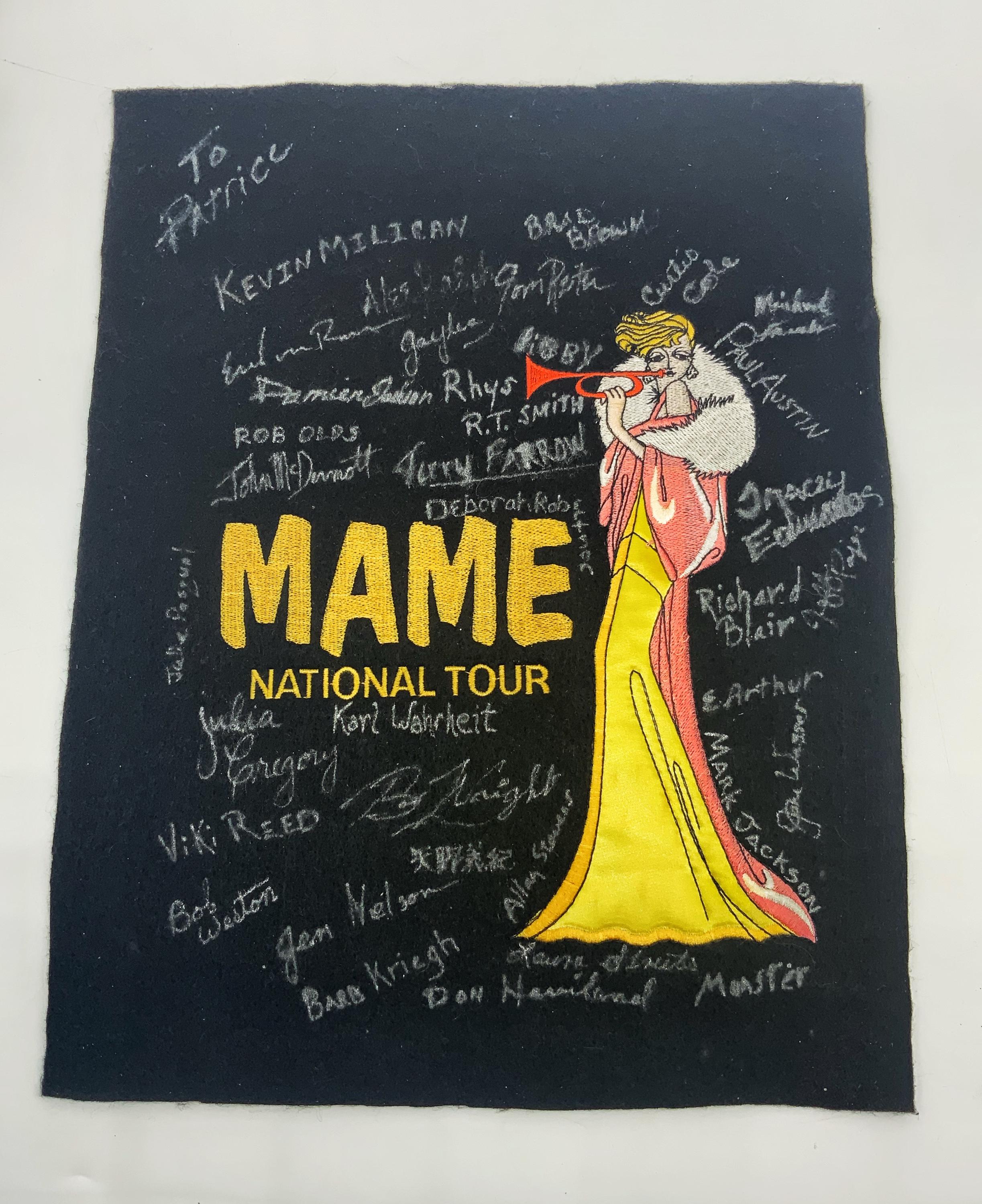 Vintage MAME broadway play embroidered felt signed by cast