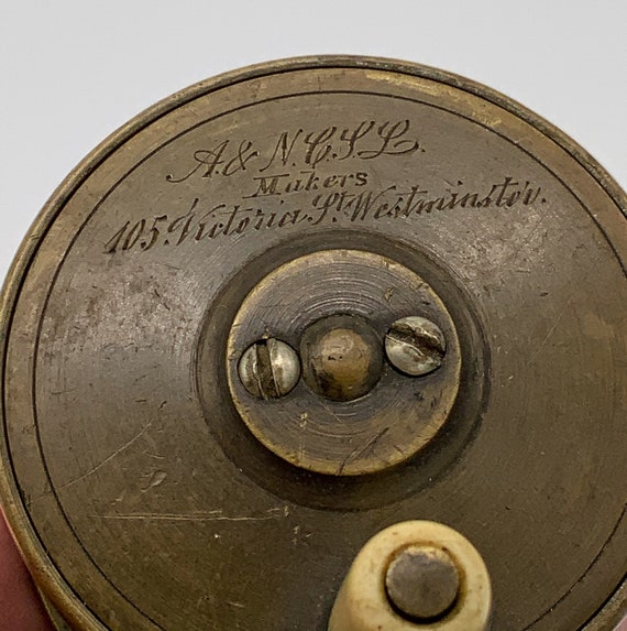 Antique Miniature Brass Fly Reel Army & Navy A and NCSL