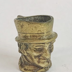 Antique John Pell English brass miniature Toby jug