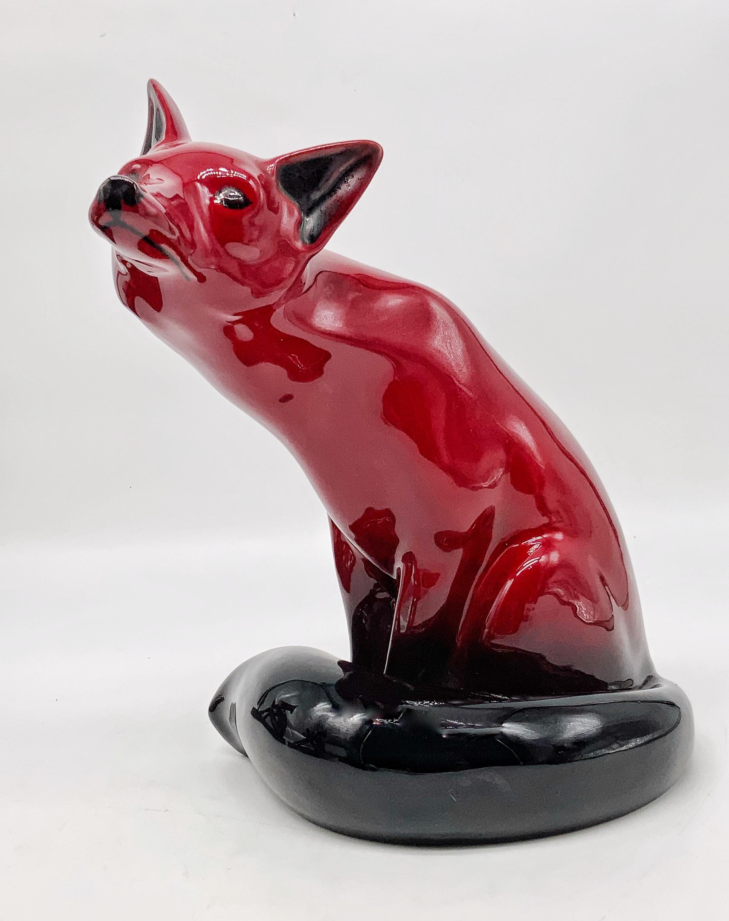 Vintage Royal Doulton Flambe Fox Figurine Large Size 9” TALL - Etsy