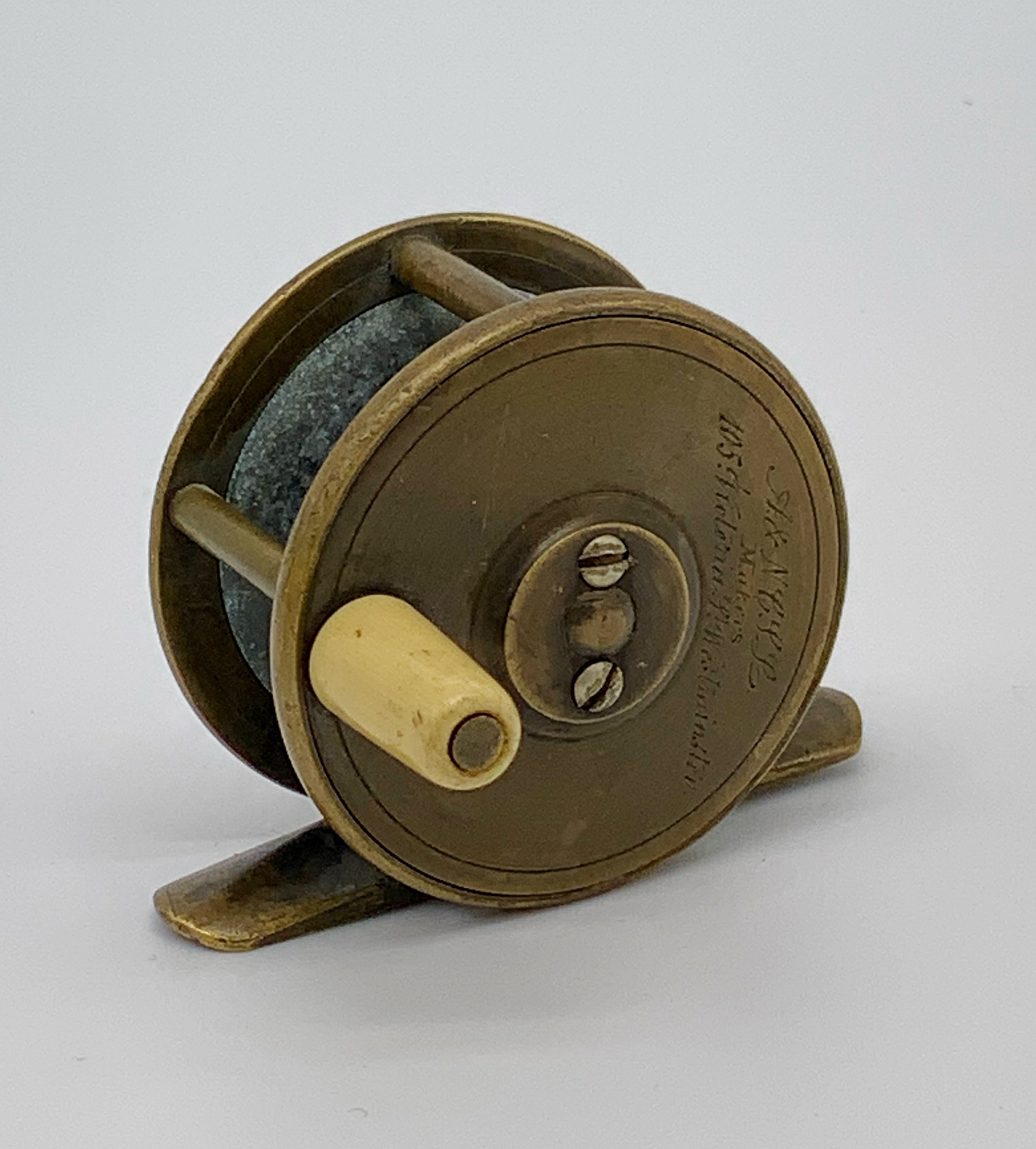 Antique Miniature Brass Fly Reel Army & Navy A and NCSL Makers 105 Victoria  Street -  Canada