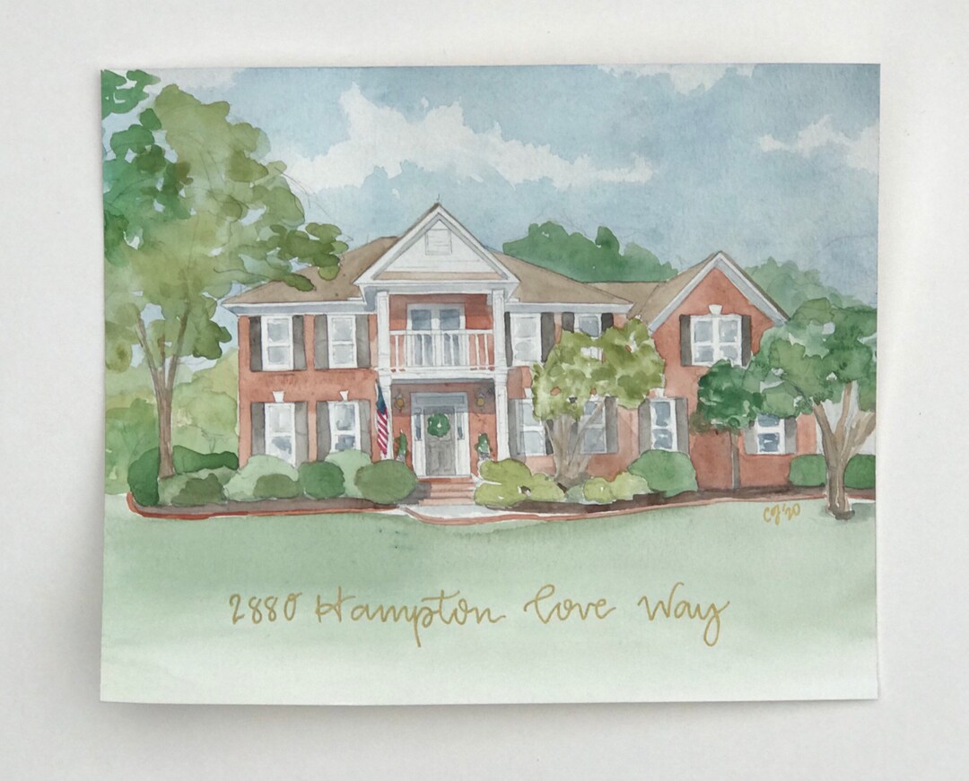 Custom House Watercolor Painting Etsy