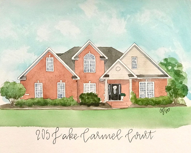 Custom House Watercolor Painting Etsy