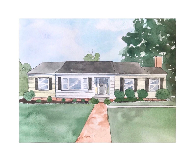 Custom House Watercolor Painting Etsy
