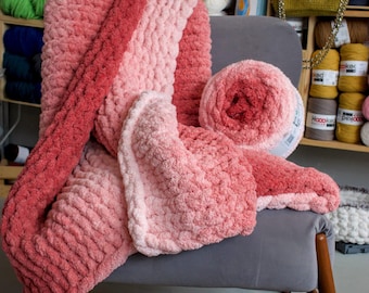 Bernat Blanket Yarn: Extra Thick Ombre Chenille for Chunky Knit