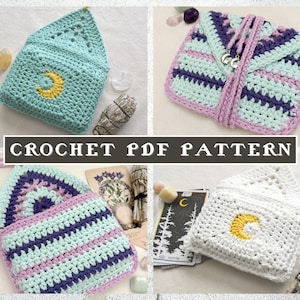 DIGITAL PDF PATTERN // Crochet Crescent Moon Tarot & Oracle Deck Pouch